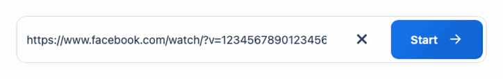 Pasting a Facebook video link into F2Down's input box
